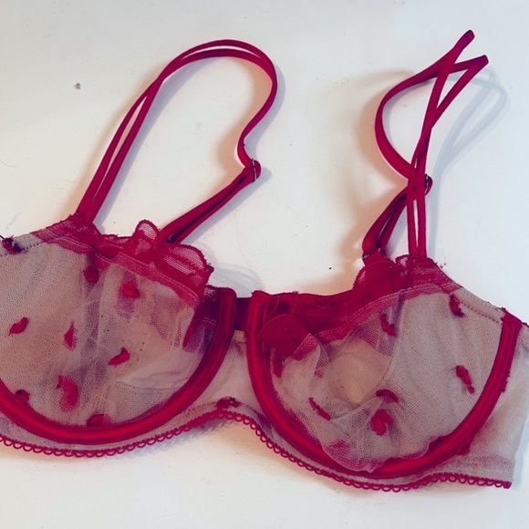 Victoria Secret Mesh Unlined Bra Push Up without padding Sz 34C Women - Picture 8 of 9